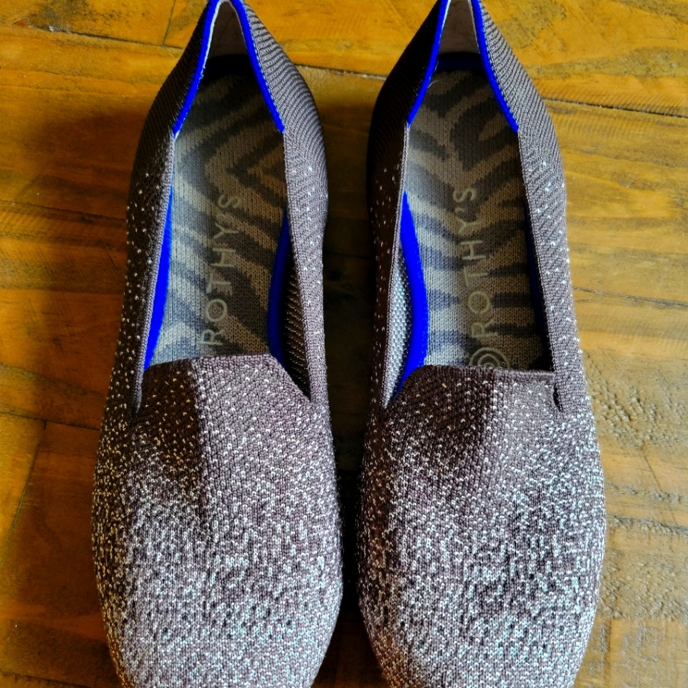 Rothy's Loafer size 8 gray sparkle